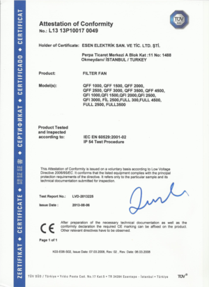 IP 54 CERTIFICATE