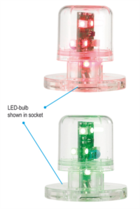 LED-bulb shown in socket